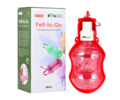 Artykuły dla zwierząt PetiGIO PETI-170M-R butelka na wodę 280ml czerwona